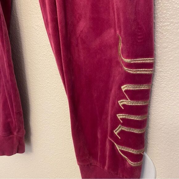 Juicy Couture hot Pink Velour velvet Jogger Gold Embroidered Logo y2k 90s XL - Picture 4 of 10